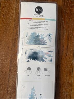 RoomMates Blue and Gray Watercolor Tree Peel & Stick Decals
